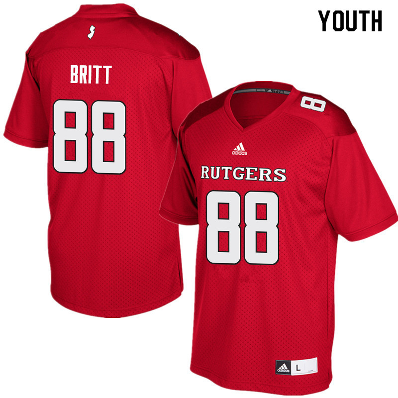 Youth #88 Kenny Britt Rutgers Scarlet Knights College Football Jerseys Sale-Red